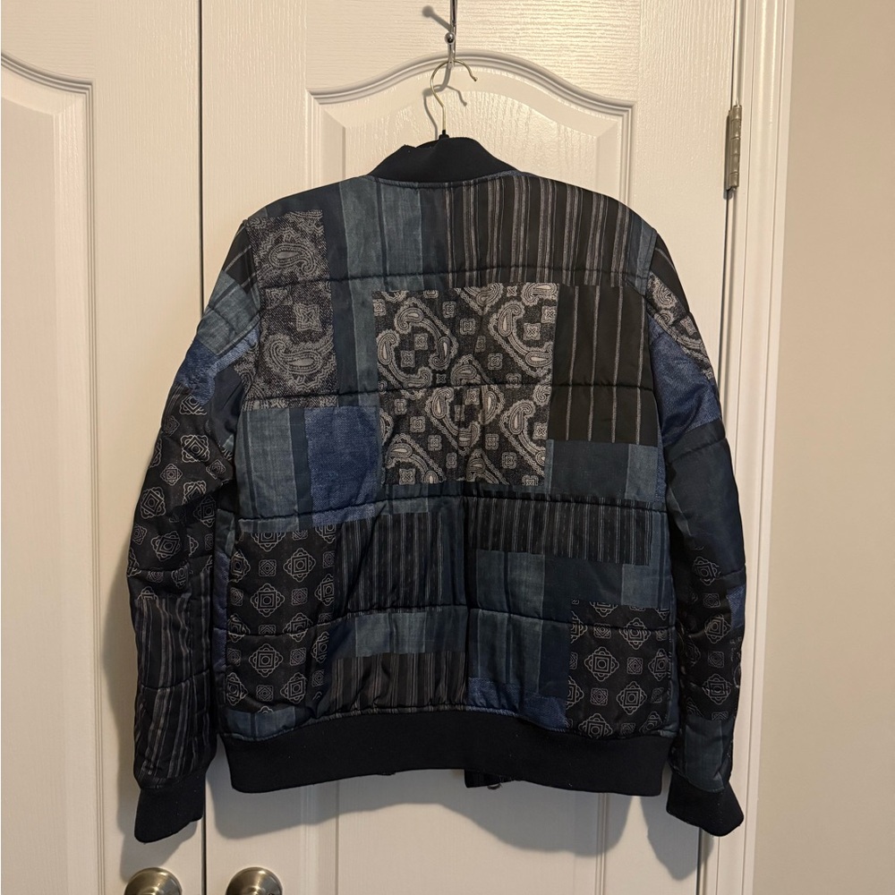 Levi's Blue And Black Patchwork Bomber Puffer Jac… - image 4